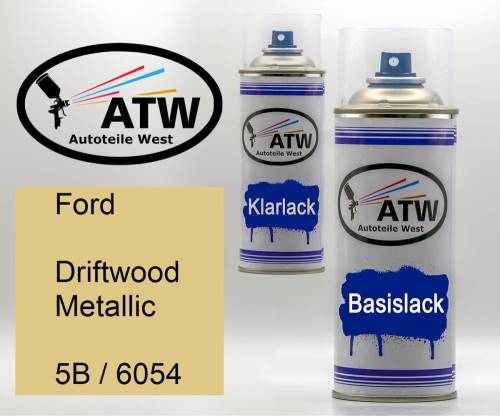 Ford, Driftwood Metallic, 5B / 6054: 400ml Sprühdose + 400ml Klarlack - Set, von ATW Autoteile West.